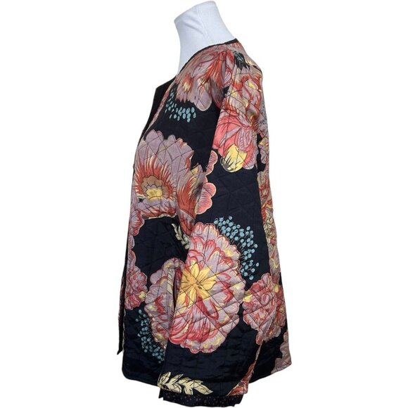 Little Journey's Chicago Button Blouse MOP Buttons L Large Quilted Jacket - Picture 2 of 6